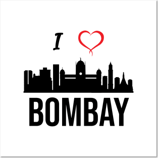 I love Mumbai or Bombay India Posters and Art